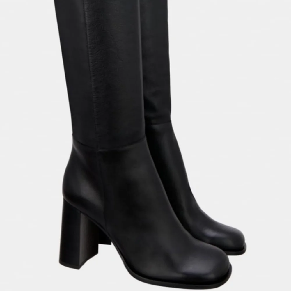RARE Zara Studio Atelier Limited Edition Over The Knee Leather Heeled Boots